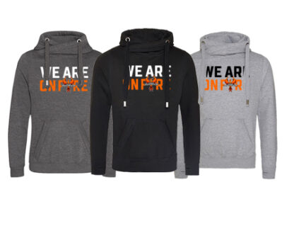CROSS NECK HOODIE FIRE